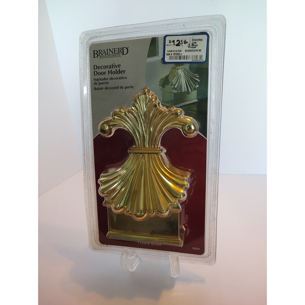 Brainerd Manufacturing Co Decorative Door Holder Plated Brass New In Box